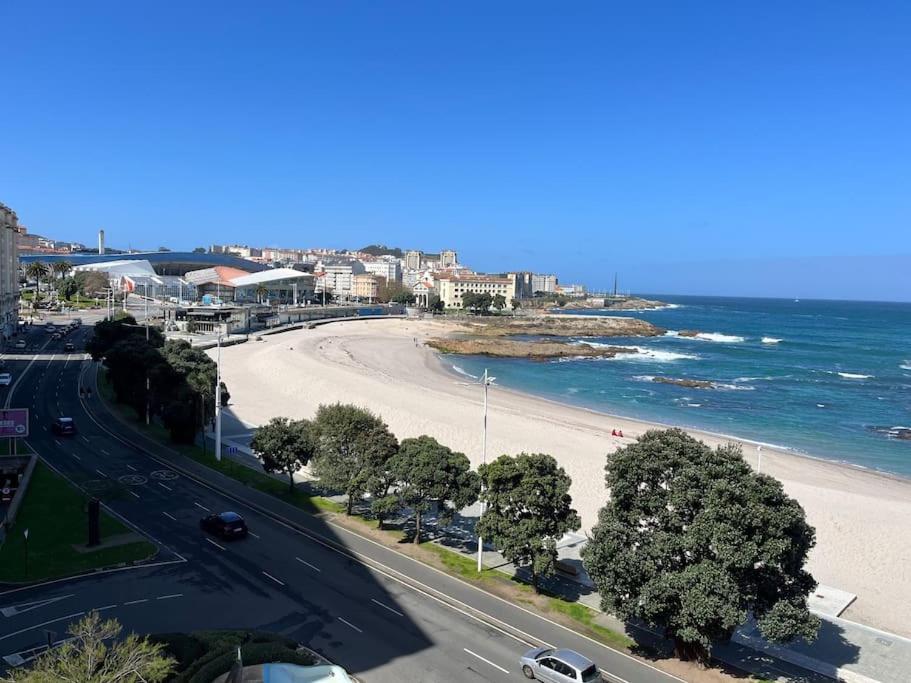 Primera Linea De Playa De Riazor A Coruña Exteriör bild